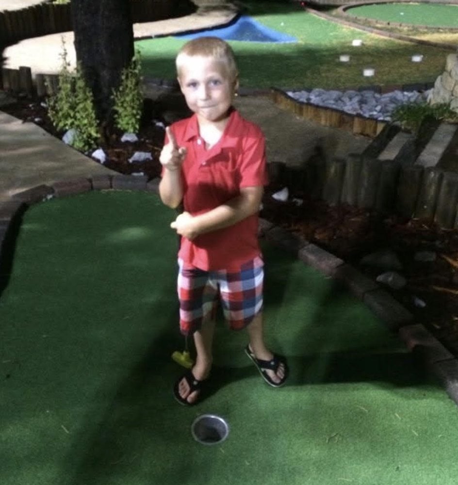Landon Mayer in his early golfing days.