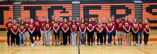 Court names in order left to right: Jason Pan, Emma Lewis, Zacaria Ballossini, Sophie Gianaris, Jack Marinko, Alison Conway, Collin Clayton, Alp Aktuna, Marie Beatty, Thomas Webb, Kaitlyn Frick, Matthew Morse, Ellie Crabtree, Clayton Schneider, Jane Russo, Henry Lu, Josephine Arnett, Pradeep Kandula, Nina Weatherly, Matthew Gregor, Sophie Kraus, Spencer Burbach, Hannah Nafziger, Ike Bertels, Kenneth Bond, Grace Chapman, Justin Hinds, Kiara Delgado, Pierce Clayton, Tara Colligan Not pictured: Claire Ebert and Sadie Starwalt-Cook.