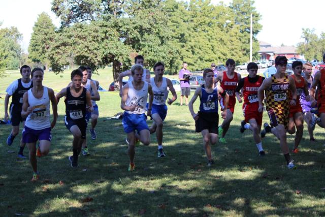 One minute later, the senior boys kick off their race.