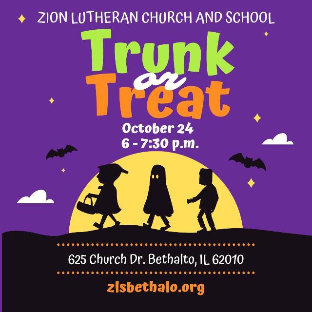 Zion Lutheran Trunk or Treat event flyer