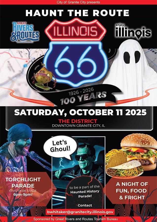 Granite City Ghostly Glow Halloween Parade 2025 event flyer