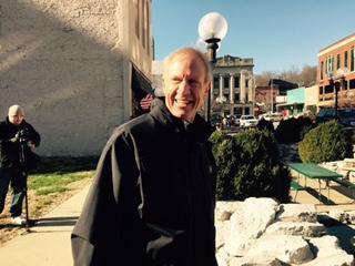 Illinois Gov. Bruce Rauner in his visit to Downtown Alton on Friday morning. (Photo by Dan Brannan)