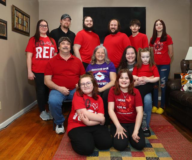 The Young family includes, front row left to right, granddaughters Lorelai Arnott and Sarah Chester; middle row left to right, Jim and Susie Young, daughter Aimee Chester and granddaughter Sadi Chester; back row left to right, daughter Krista Arnott, son-in-law Justin Arnott, son Jimmy Young, son-in-law Brian Chester, grandson Steven Johnson and granddaughter Sofia Johnson.