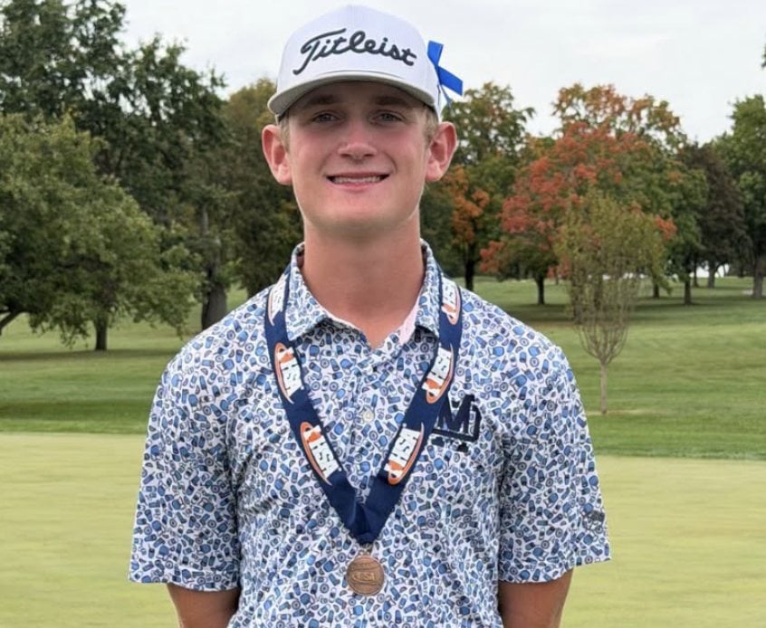 Breese Mater Dei's Maddox Rakers.