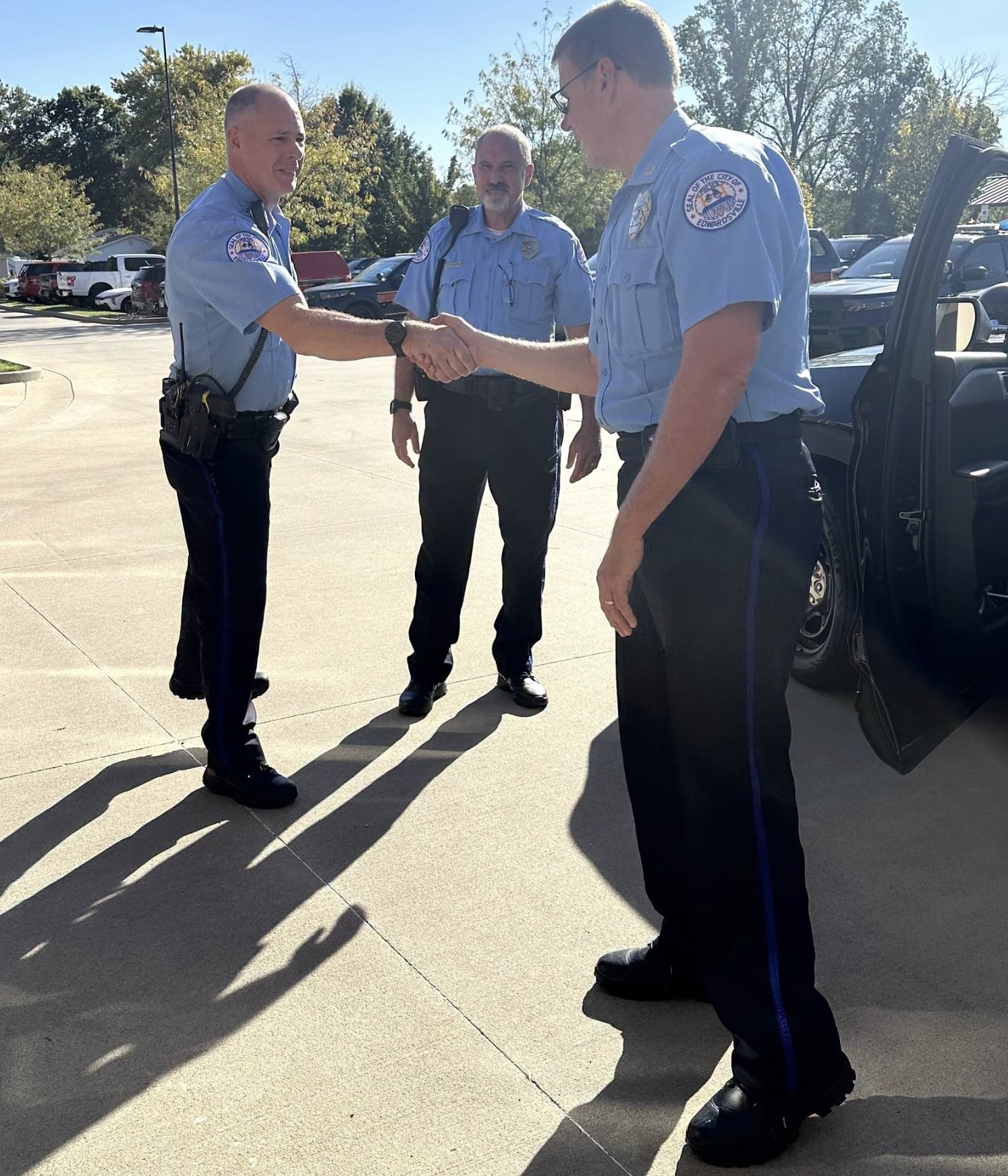 Michael Fillback says goodbye on his final day with the Edwardsville Police Department.