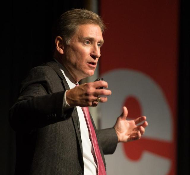 SIU President Randy Dunn during his State of the System address at SIUE’s Meridian Ballroom.
