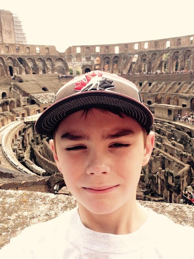 Kaeden Hawkins at the Colosseum in Italy. 