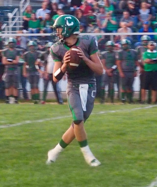 Hunter Flowers drops back to pass against Beardstown.