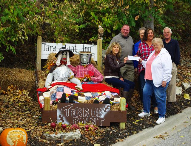 2nd place Best Scarecrow - Tara Point - Front: Jeannie Brendel, Joyce Harmon. Rear: Fred Ingram, Bobbie Amburg, Alison Rohan, and Tom Thompson.