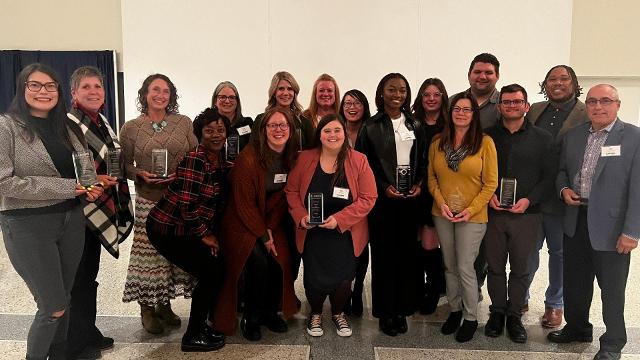  Pictured in photo (left to right), back row: Melissa Campos, Calumet Area Industrial Commission; Judy Tighe, Jacksonville Main Street; Sara McGibany, Alton Main Street; Jennifer Johnson, Main Street Libertyville; Alex Geisler, Action Brown County; Janna Groharing, Sterling Main Street; Joi Cuartero Austin, Main Street America; Mary Jones, Downtown Pontiac; David Kennedy, Downtown Pontiac; Kevin Beck, Office of the Lieutenant Governor; front row: Tracy Murray, Calumet Area Industrial Commission; Haley Simpson, Downtown Springfield, Inc.; Kayla Graven, Downtown Springfield Inc.; Kayla Palmore, AAABNA; Bonnie Brown, Downtown Bloomington; Jeremy Englund, Dixon Chamber of Commerce & Main Street; Bob Hansen, Batavia MainStreet.