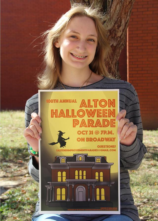 Nora Mifflin with her poster.