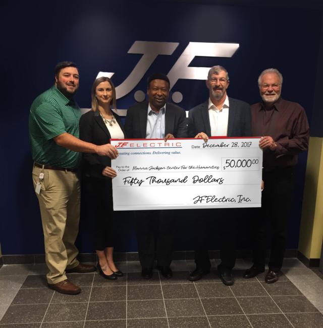 J.F. Electric, Inc., makes 50,000 donation to Mannie Jackson Center