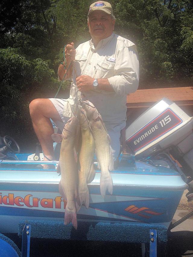  Lee Keck photo. Carlyle Lake anglers can expect more big catches of catfish like this one from 2017.