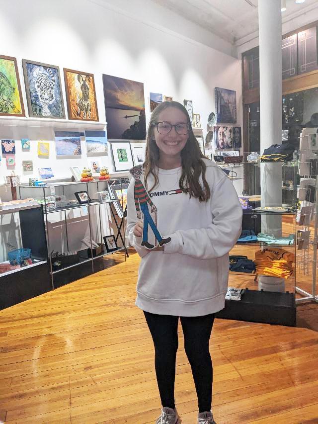 Paige Ontis found Where’s Wadlow during First Fridays in October, and chose to receive a $100 gift certificate from Rushmore boutique as her prize.