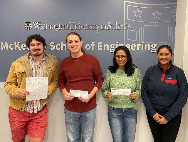 (L-R) Evan Fitzgerald, analog coordinator, Alex Abernathy, Jaya Chitrakavi and Amardeep Kaur, PhD.