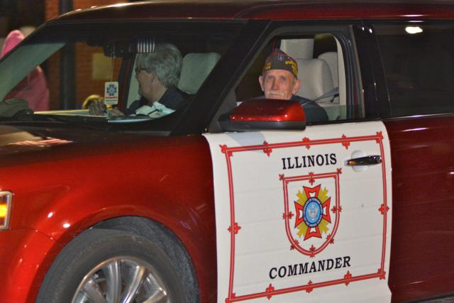 Illinois State VFW Commander Dave Stout of Alton participated in the Edwardsville Veterans Day Parade. (Photo by Dan Brannan)