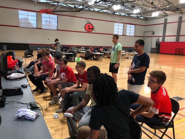 SIUE Esports teams in the Student Fitness Center compete in a recent tournament. 