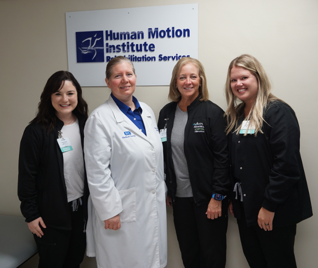 Dr. Mary Schinkel, DO, (second from left), along with Human Motion Institute therapists Juliann Marth, Judi O’Hearn and Taylor Cobbel.