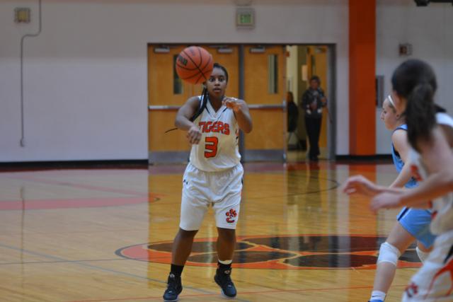 Aaliyah Box tosses a pass in a recent Tigers' contest. (Photo by Dan Brannan)