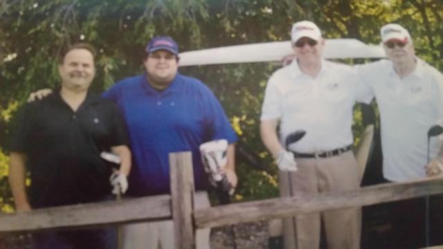 Ron Swaim's golf team for the event, including American Legion Golf Tournament Chairperson Gregg Alpers