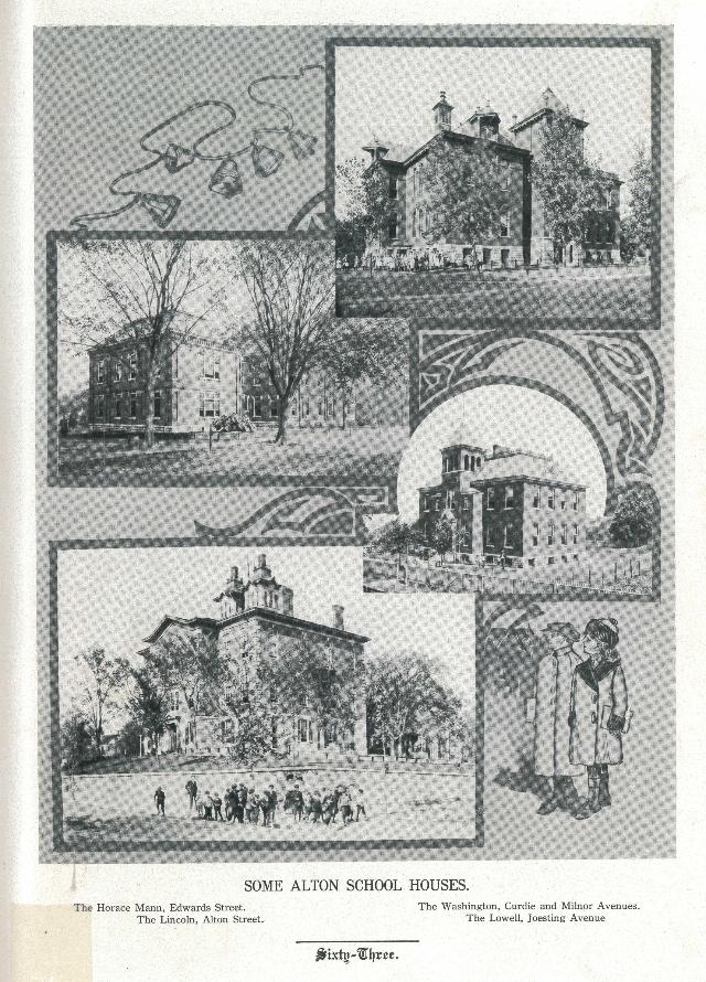 &ldquo;Some Alton School Houses.&rdquo; Alton, Illinois; A Graphic Sketch of a Picturesque and Busy City, 1912. Page 63.