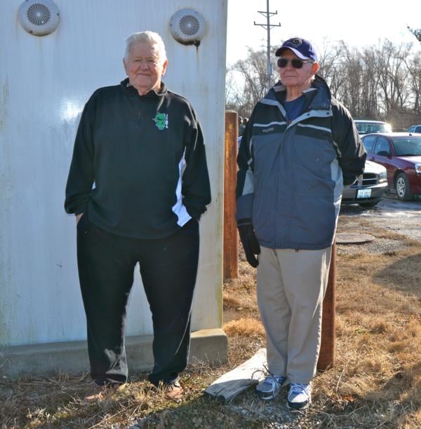 Glen Davis and Len Cook both swam across the canal under the Old Chain of Rocks Bridge in their younger days. The two were on hand to witness the beginning of demolition on Tuesday.