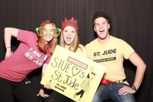 (L-R) Helping raise monies for St. Jude’s Children’s Research Hospital were Bekah Abbott, St. Jude representative; Katie Ruholl, recruitment director; and Kevin Robards, event and logistics team.
