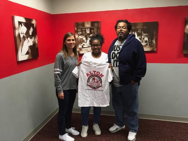 Kayliah Newby, the Alton Middle School Athlete of the Month.