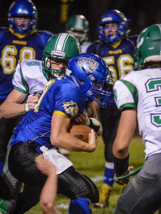 Crane rushes into the teeth of the Carrollton Hawks defense in Week Six of the 2017 season.