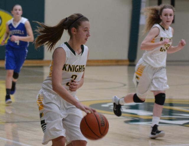 MELHS guard Sami Kasting led all scorers on Thursday night against Brussels with 23 points. (Photo by Dan Brannan)