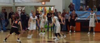 Luke Gillingham, Cole Brannan, Levi Hinderhan, and Jerrett Smith on defense.
