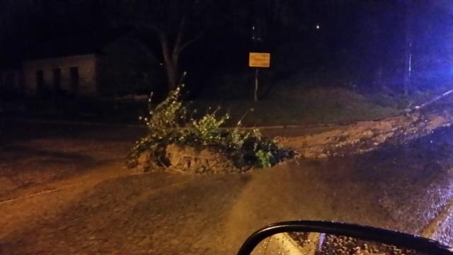 Small mudslide near the Alby Quarry in Alton. 