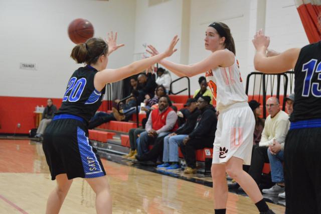 Kate Martin had 10 points for the Tigers on Tuesday in the Visitation Tourney. (Photo by Brent Feeney)