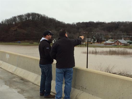 Davis speaks with the Greene County Engineer days after Illinois was hit with extreme flooding.