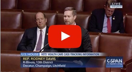 Davis speaks in support of veterans during debate on his bill, the WINGMAN Act, on the House floor.