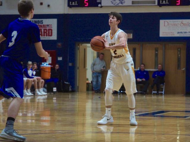 Caden Clark passes the ball.