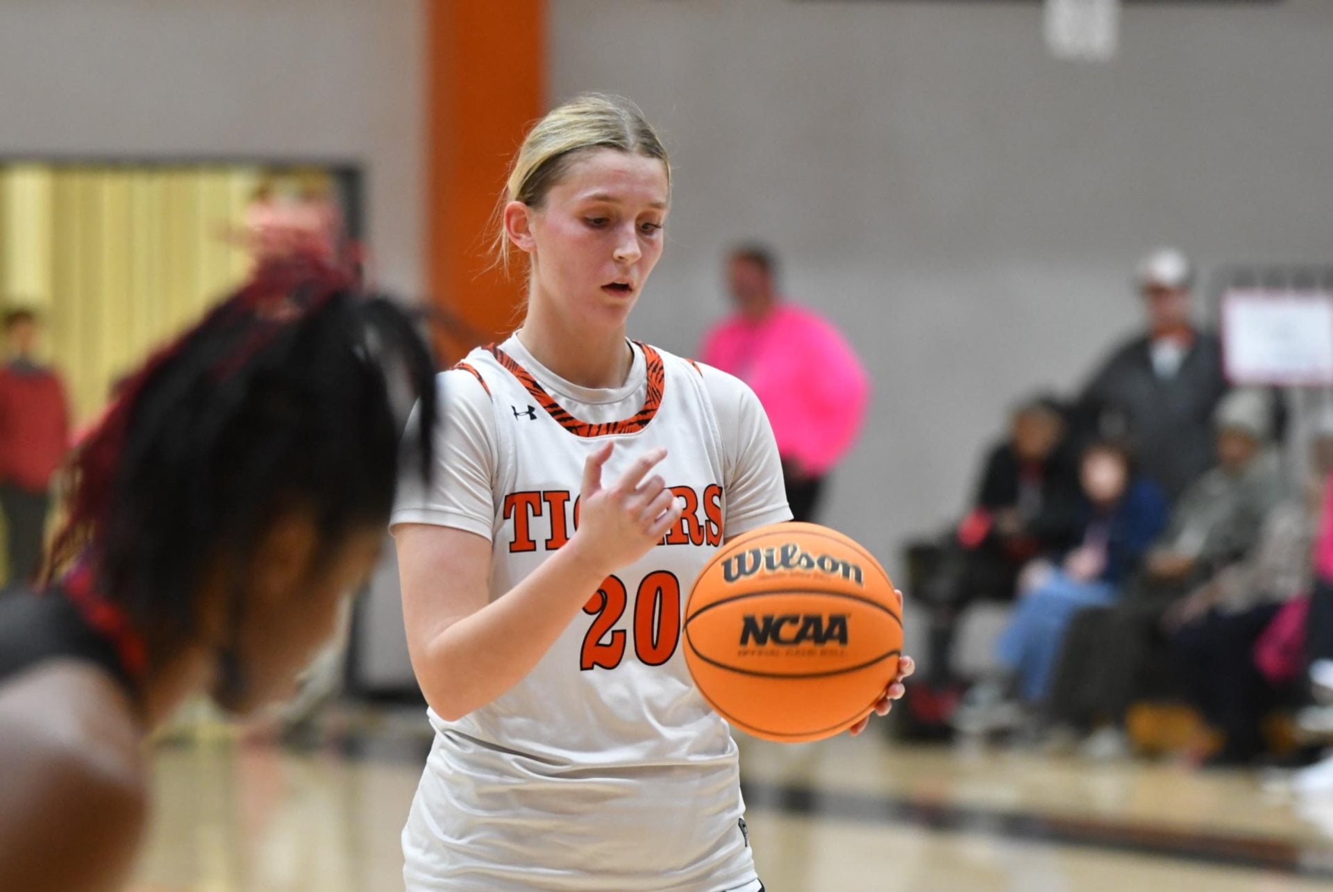 Gabby Cook prepares for a free-throw try. (Photo by Dan Brannan).