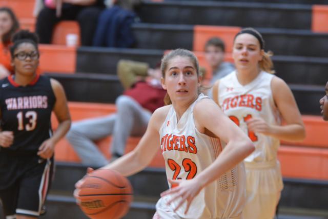 The Tigers' Kate Martin led all scorers with 16 points Tuesday night against Granite City. (Photos by Dan Brannan)