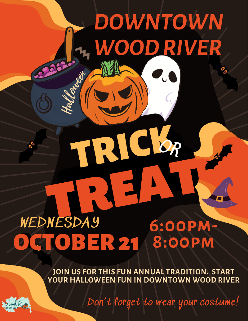 Wood River Downtown Trick or Treat event flyer