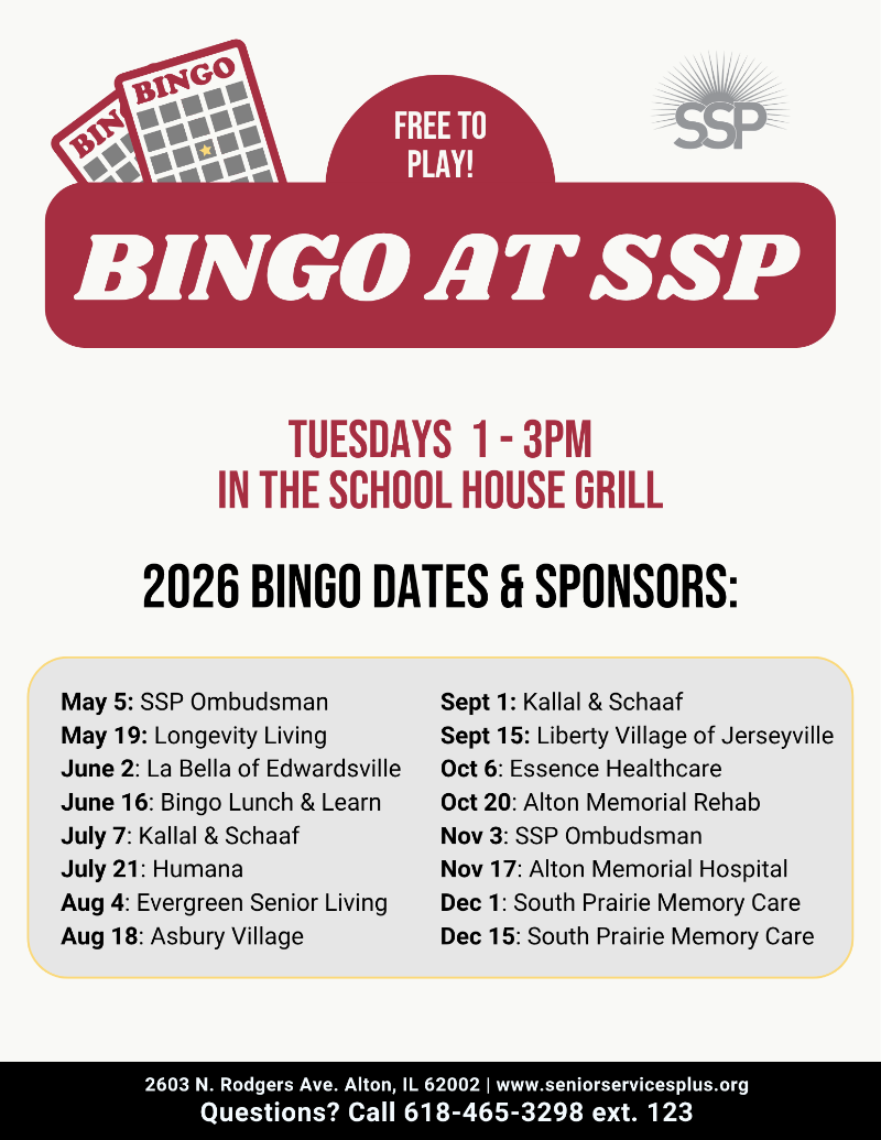 Free Bingo at SSP - Sept. 1st event flyer