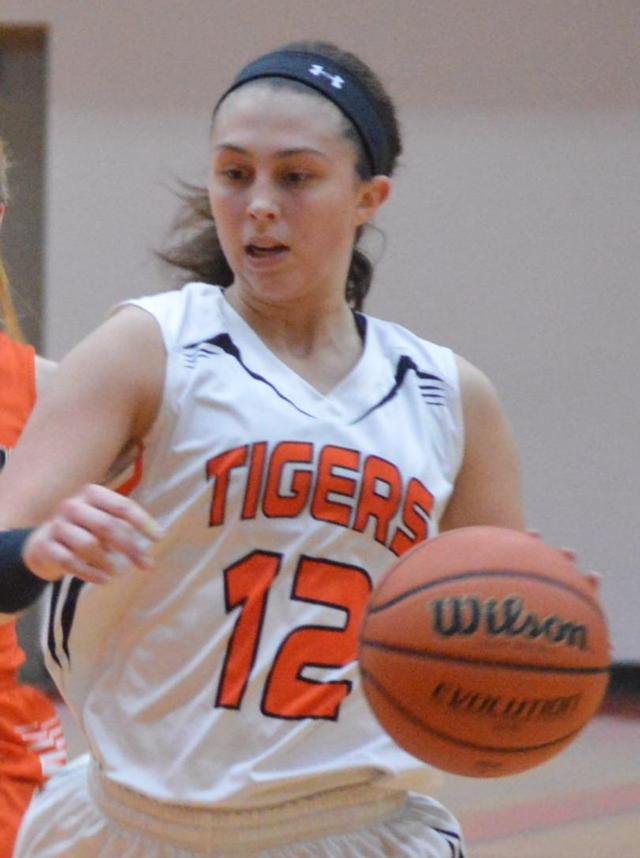 Makenzie Silvey led the Tigers on Tuesday against Granite City with 22 points. (File photo by Dan Brannan)
