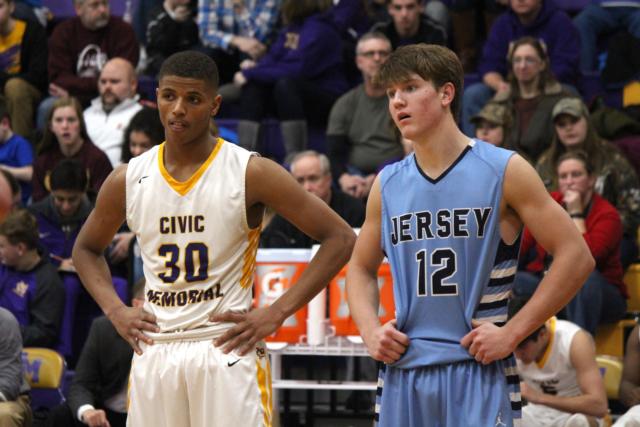 Dueling leaders: Jaquan Adams led the Eagles with 18 points for the night. Blake Wittman scored 8 for Jersey. 