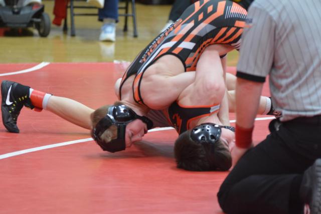Noah Surtin closes in on an opponent. (Photo by Dan Brannan)
