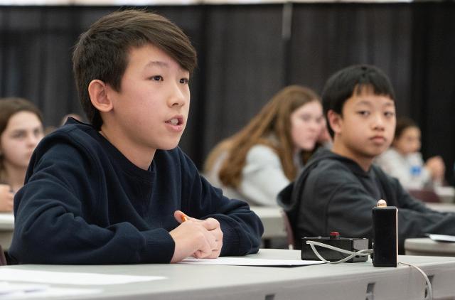 Danial Wang from Liberty Middle School, won the countdown round of Saturday’s MATHCOUNTS competition.