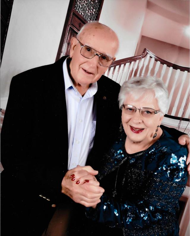 Dr. Bill and Marge Hopkins on a cruise a few years ago. Photo sent by their daughter, Pam