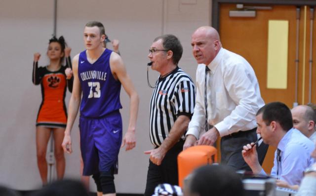 Tigers coach Mike Waldo in action on the sidelines. (Photo by Dan Brannan)