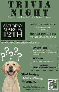 Got Your Six Support Dogs Trivia Night