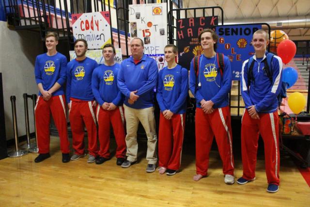 The six departing seniors along with Jim Golenor, Zach's father. He coached the boys in their youth. 