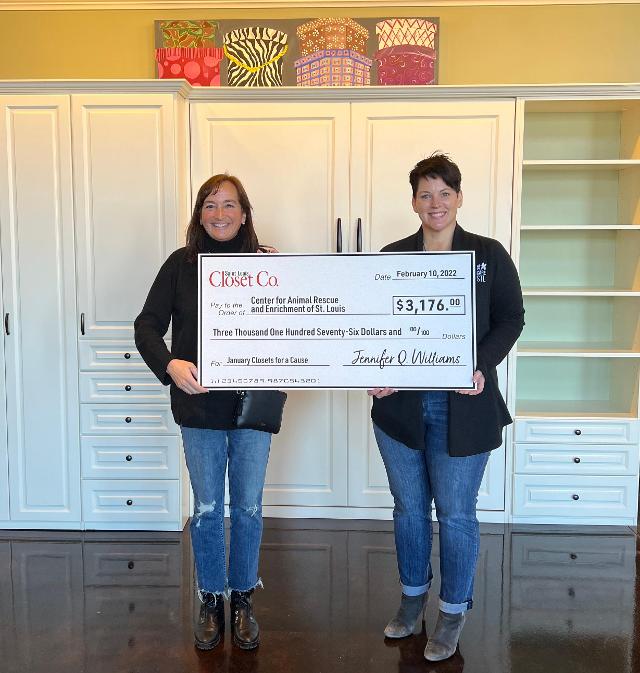 (Left to Right) Jennifer Williams, President of Saint Louis Closet Co., and Cate Redfern, Development and Marketing Director for CARE STL.