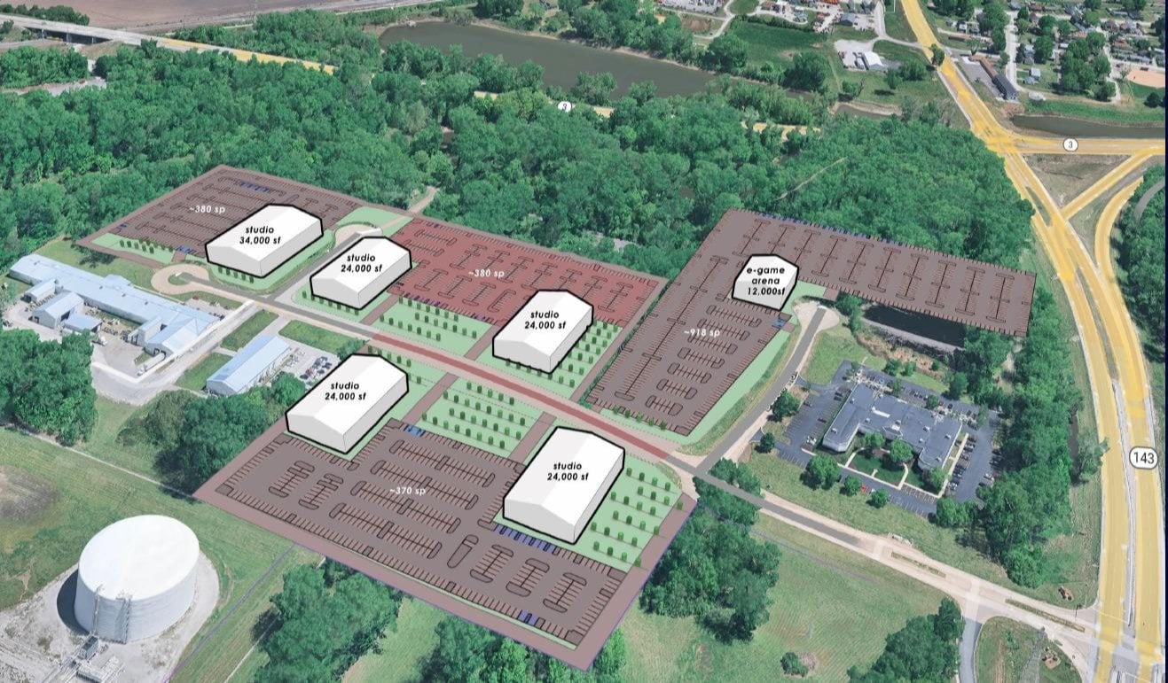 A rendering of the future Hollywood River Studios site.